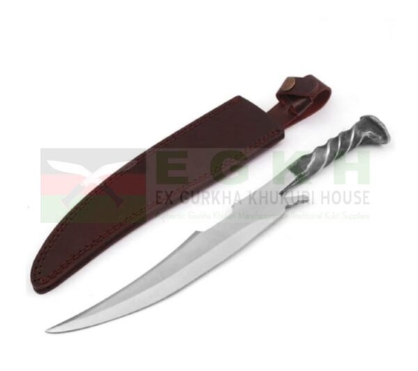 10.5-Inch-Blade-Custom-Hand-Forged-Clip-Point-Locomotive-Railroad-Spike-Knife-Hunting-Knife-Bushcraft-and-Gardening-Razor-Sharp-Blade