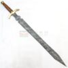 23 inch Custom Handmade Damascus Steel Medieval New Design Hunting Battle Ready Sword