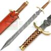 3-inch-Custom-Handmade-Damascus-Steel-Medieval-New-Design-Hunting-Battle-Ready-Sword