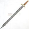 23 inch Custom Handmade Damascus Steel Medieval New Design Hunting Battle Ready Sword