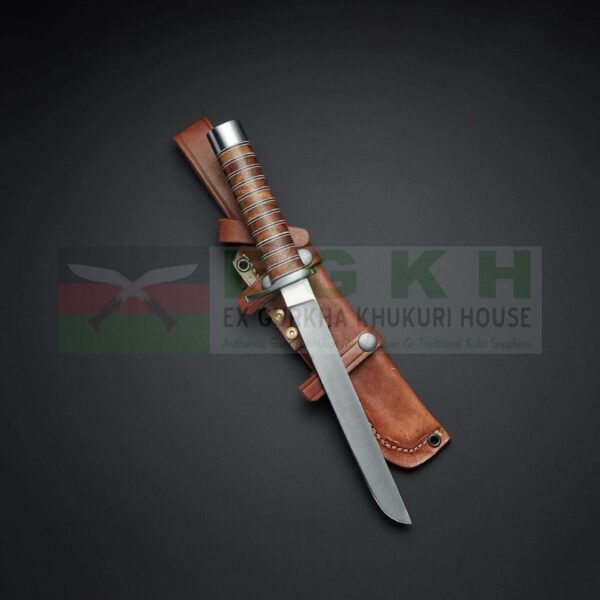 8-Inch-Blade-Custom-Handmade-D2-Steel-Convex-Flat-Grind-Combat-KNIFE-Handforged-Custom-Full-Tang-Knife-with-Leather-Sheath