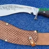 12-Inch-Drakos-Leather-Sheath-Hand-Tooled-Dragon-Scale-Engraving-Custom-KhukuriKnife-Steel-Guard-Pommel