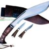 12-inch-Carbon-Steel-Full-Tang-Blade-Survival-Khukuri-Rosewood-Handle-with-Lanyard-Hole-Leather-Sheath