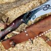 12-inch-Blade-Custom-Hand-Forged-Knife-with-engraving-in-the-blade-Sheath-and-Handle-Full-Tang-Blade-knife-Outdoor-Survival-Kukri-Khukuri-Silver-Black-Brown