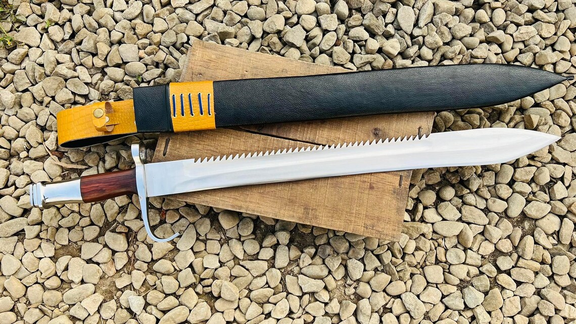 24-inch-Bayonet-long-Sword-Handmade-sharp-blade-fixed-Blade-Balance-oil-quenching-tempered-5160-leaf-spring-functional-Balanced